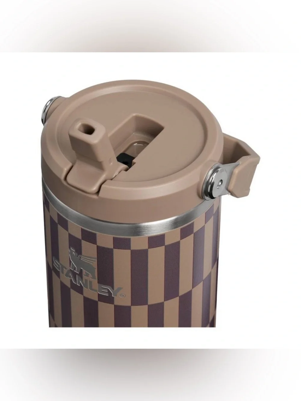 Stanley Brown Smokey Taupe Tile 30 oz Flip Straw Tumbler 30oz top handle - Picture 3 of 5
